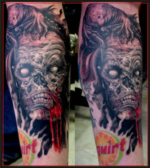 Zombie leg tattoo