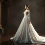 Girl In Wedding Dress Long Long Dress