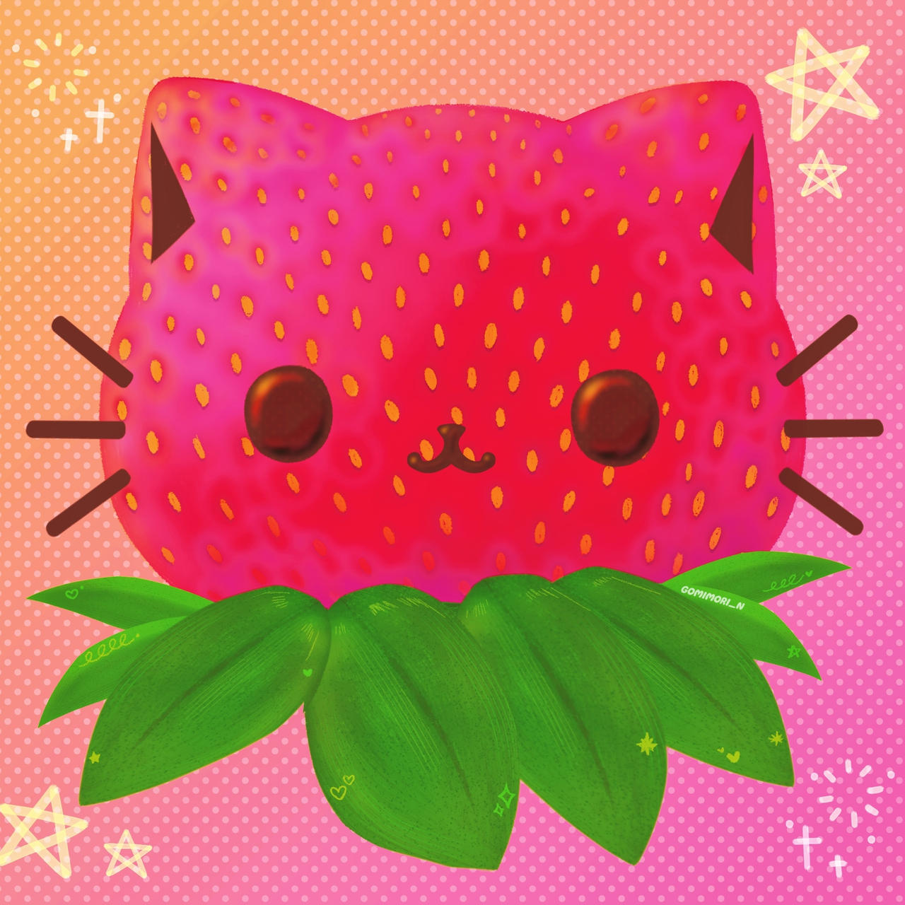 Strawberry Cat by Gomimori on DeviantArt