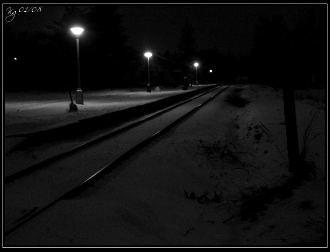 Railway-station in the winter