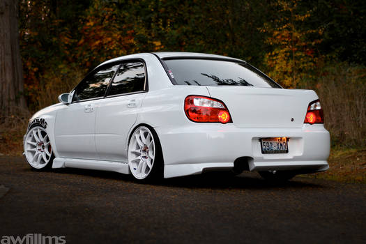 White Subaru Impreza Stance...