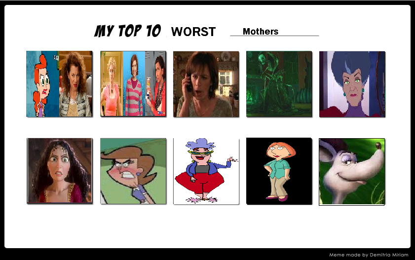 My Top 10 Worst Mothers