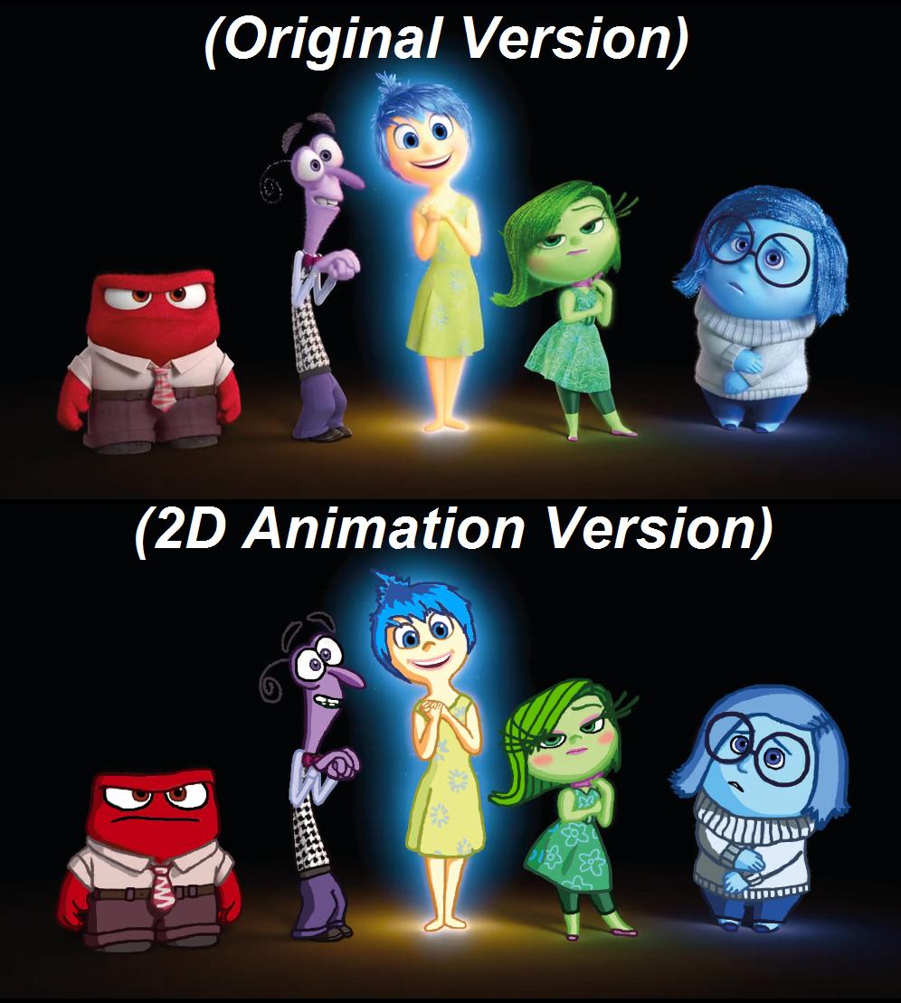 Pixar 2D Animation Style Comparison Inside Out