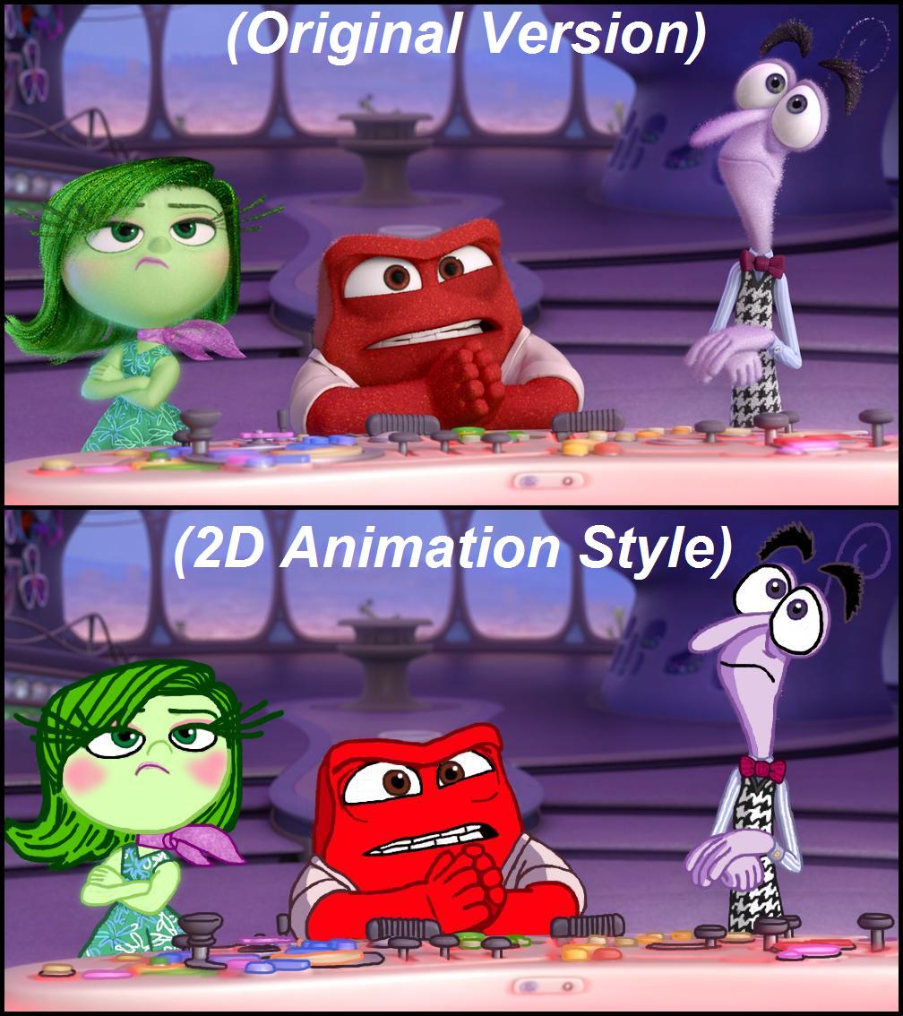 Inside Out Animation Process Pixar 2D Animation Style Comparison Inside Out II by KatieGirlsForever ...