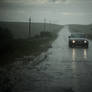 rain on a road