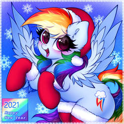 New year card with Rainbow Dash