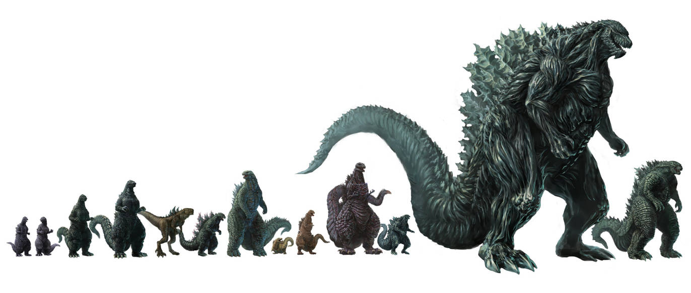 Godzilla size comparison by Godzilla2019fan on DeviantArt
