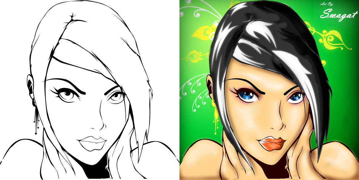 Vector girl 3 by swagatdash43