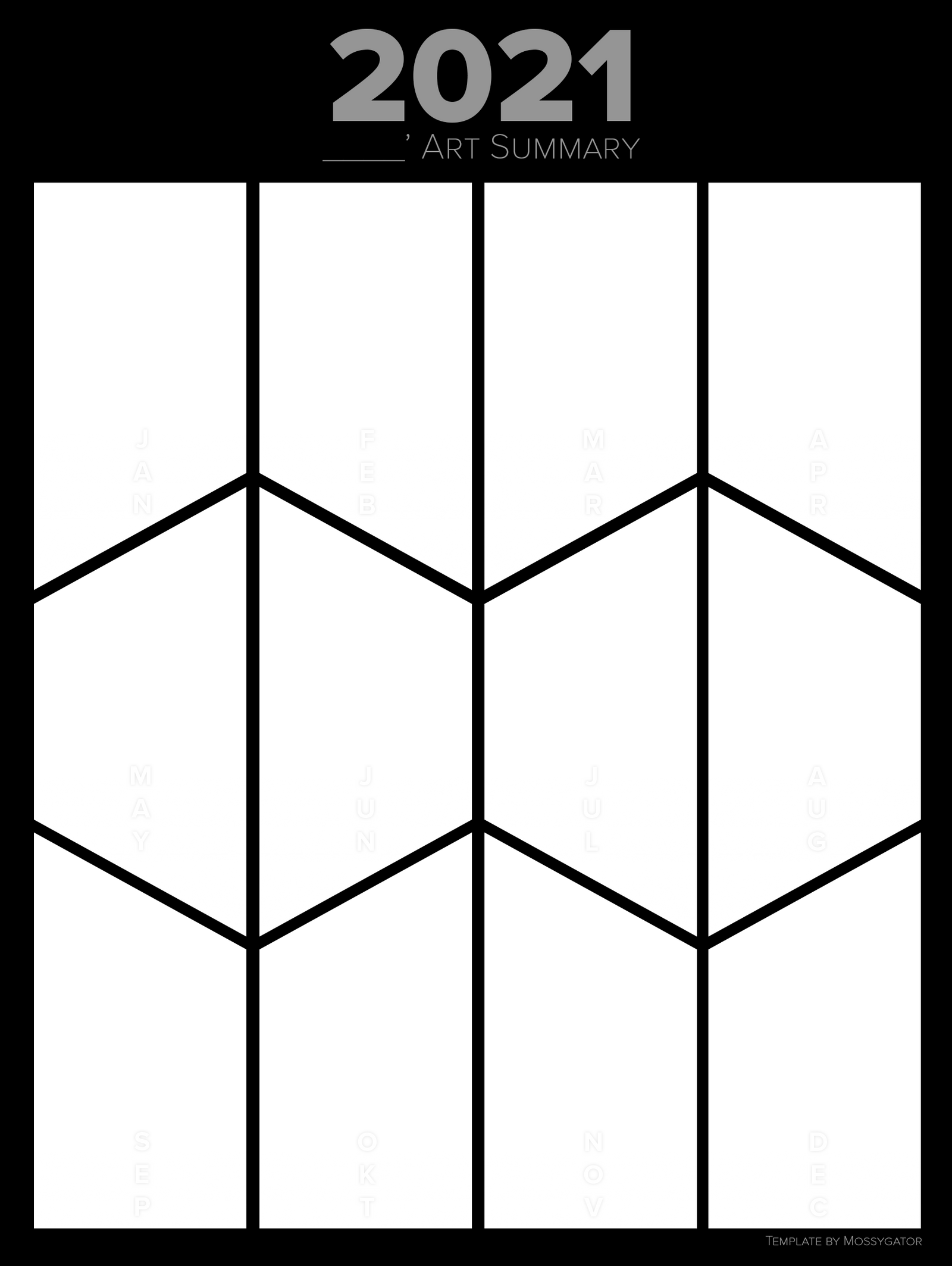 Art Summary 2021 TEMPLATE black by AngelAkino on DeviantArt