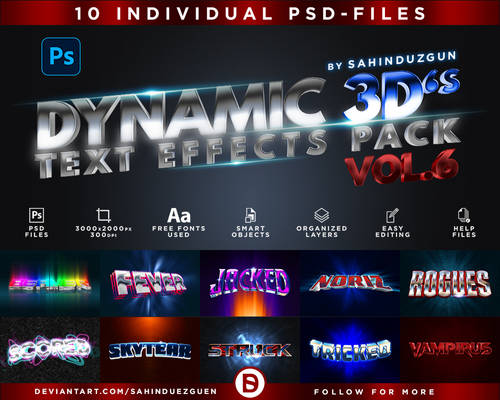 Dynamic3d-Vol.6 | TextEffectsTemplate | Photoshop