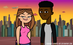 Taylor and Terrance -  Big City in Sunset by ArtByTerranceJones