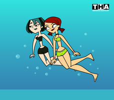 Gwen and Zoey - Swimming Underwater (COMMISSION)