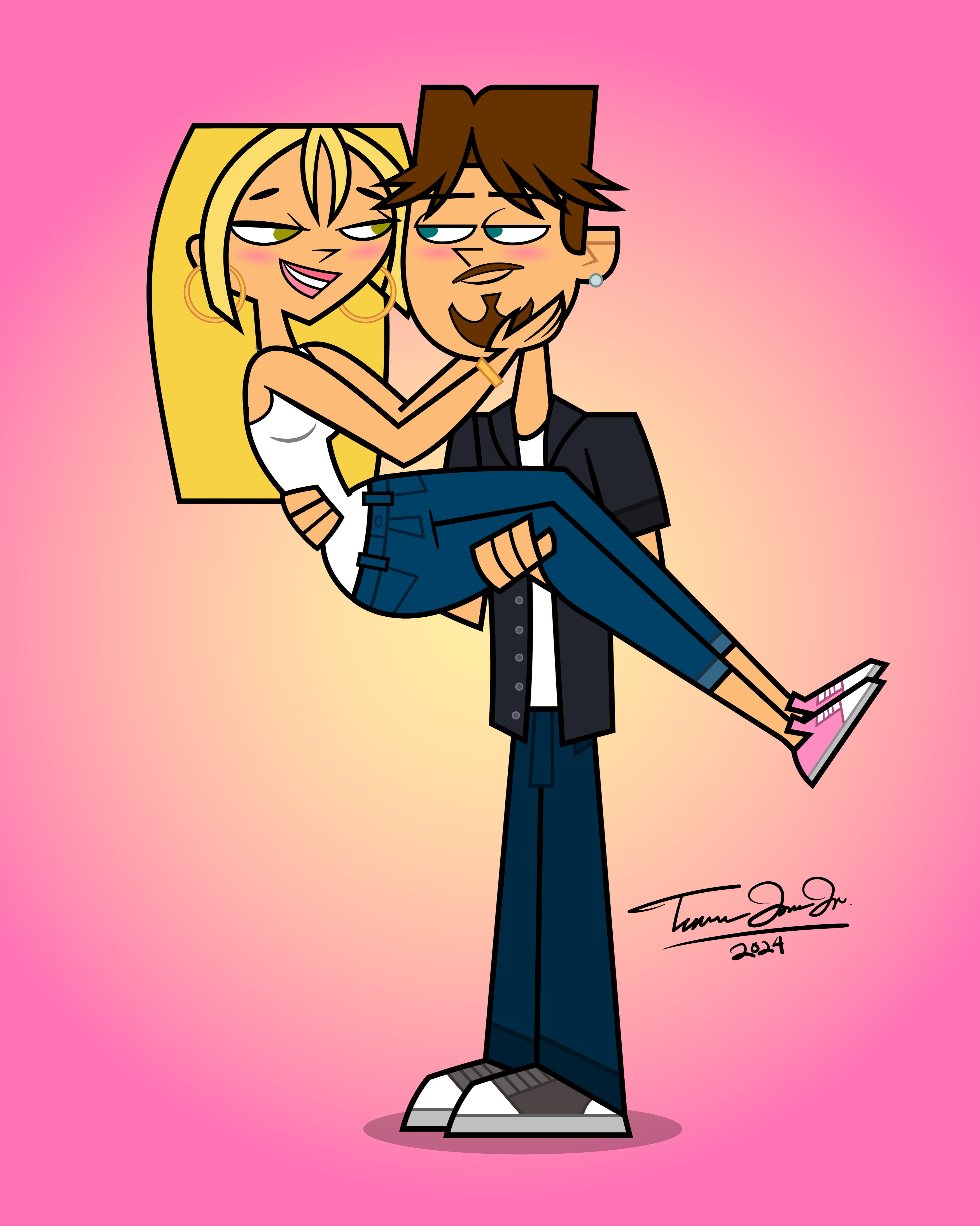 Total Drama - Cody Carrying Bridgette by ArtByTerranceJones on DeviantArt