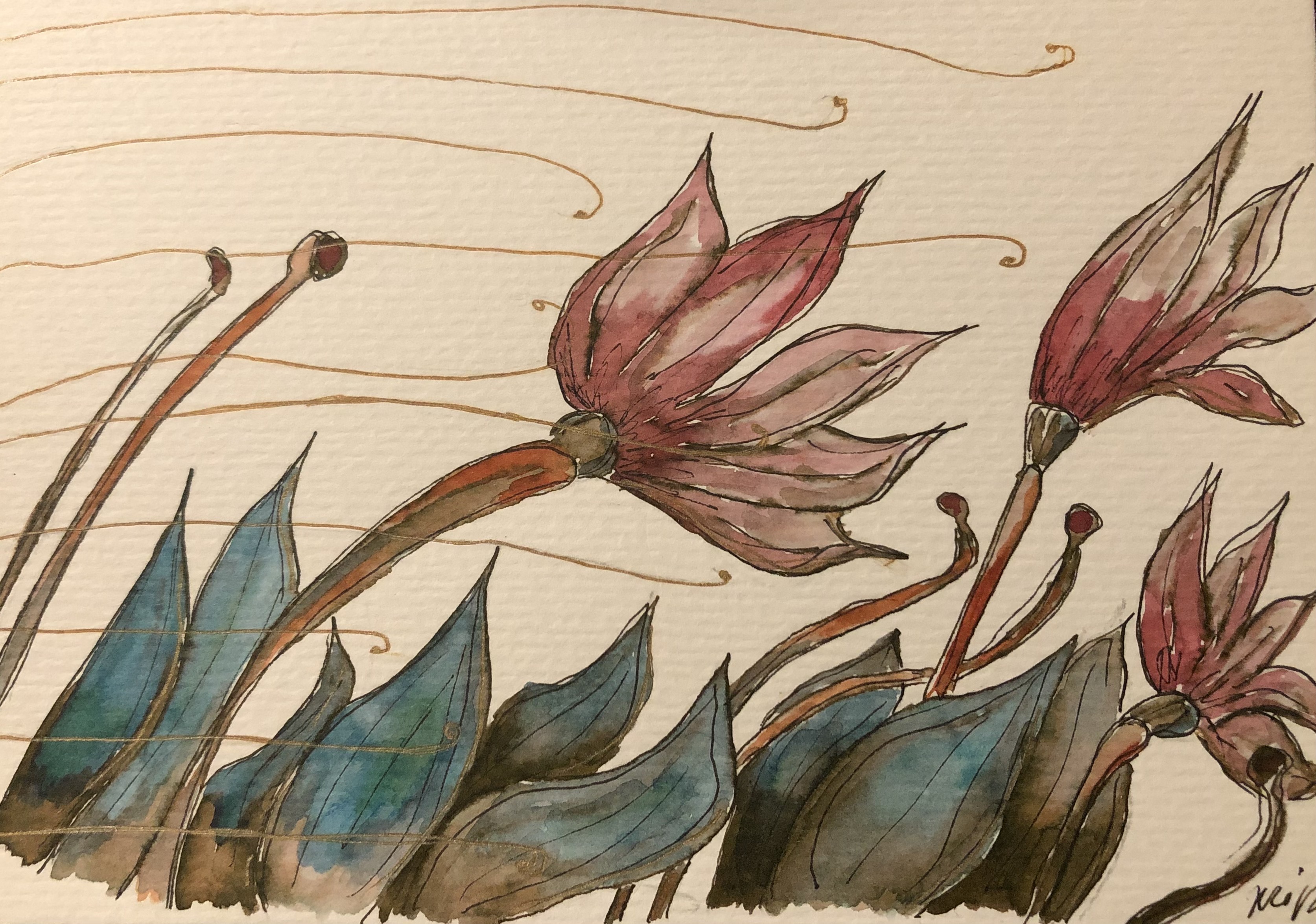 (Diamine ink and bronze)