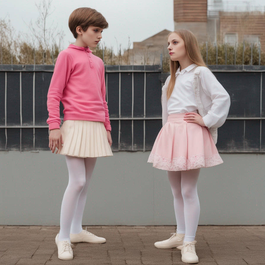 Teen Sissy Boy Standing Dressed In Skirt And White By Anna Studio On teen-sissy-boy-standing-dressed-in-skirt-and-white-by-anna-studio-on