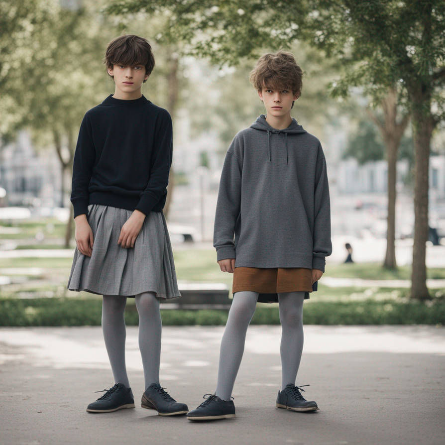 Teen Boy In Gray Tights And Skirt Without Shoes Wi By Anna Studio On teen-boy-in-gray-tights-and-skirt-without-shoes-wi-by-anna-studio-on