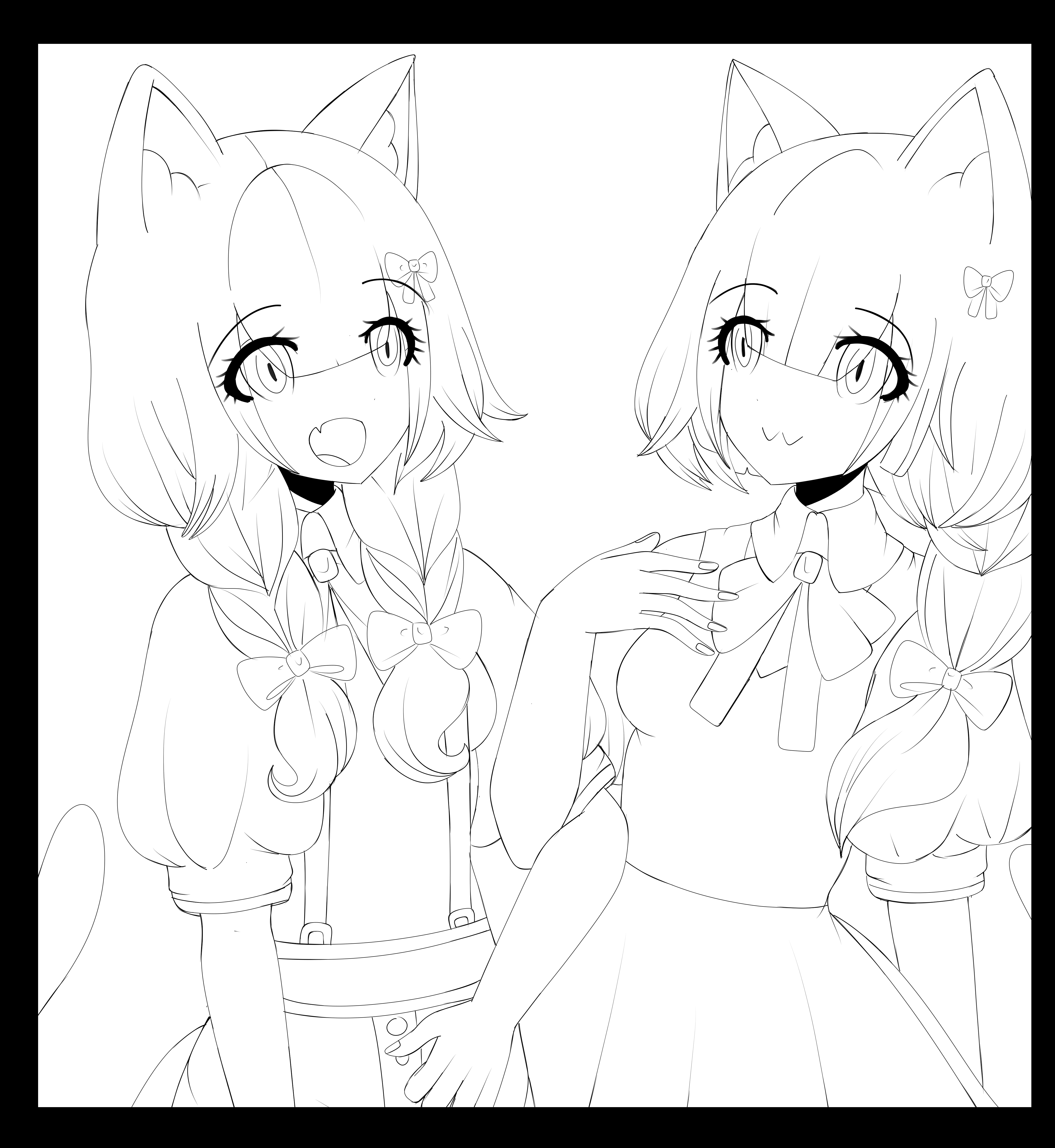 Petronela and Kukierka 2 (lineart)