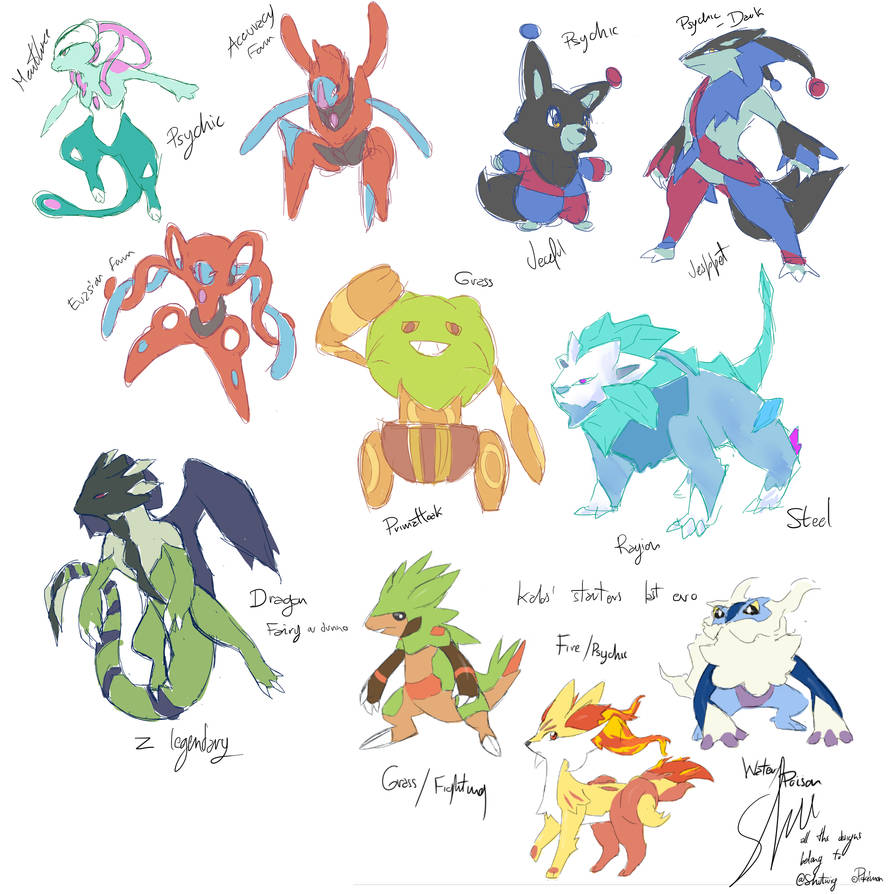 Magic Types Fakemon Fakemon doodles by Shutwig on DeviantArt