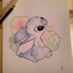 Stitch in colored pencils. 