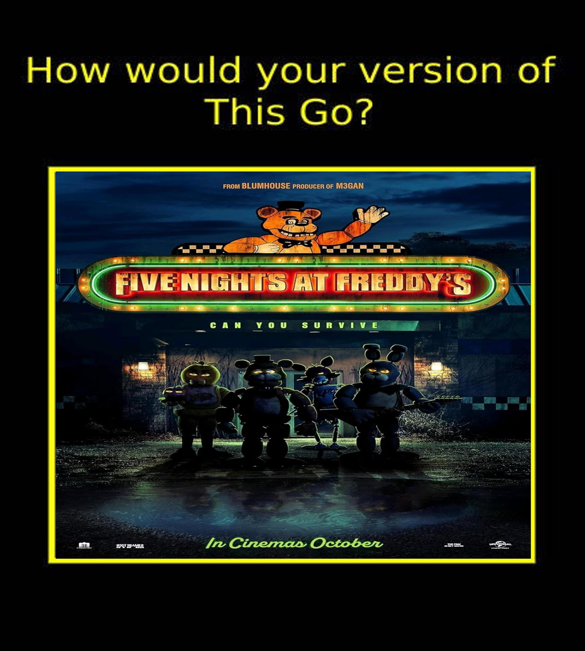 How would your version of the FNAF Movie go? by AwesomeGameDude10