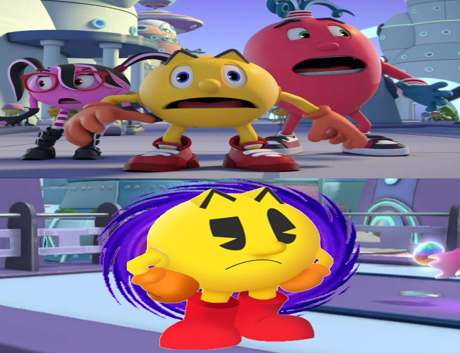 Pac Man Rage Deviantart Pac-Man meets himself? by AwesomeGameDude10 on DeviantArt