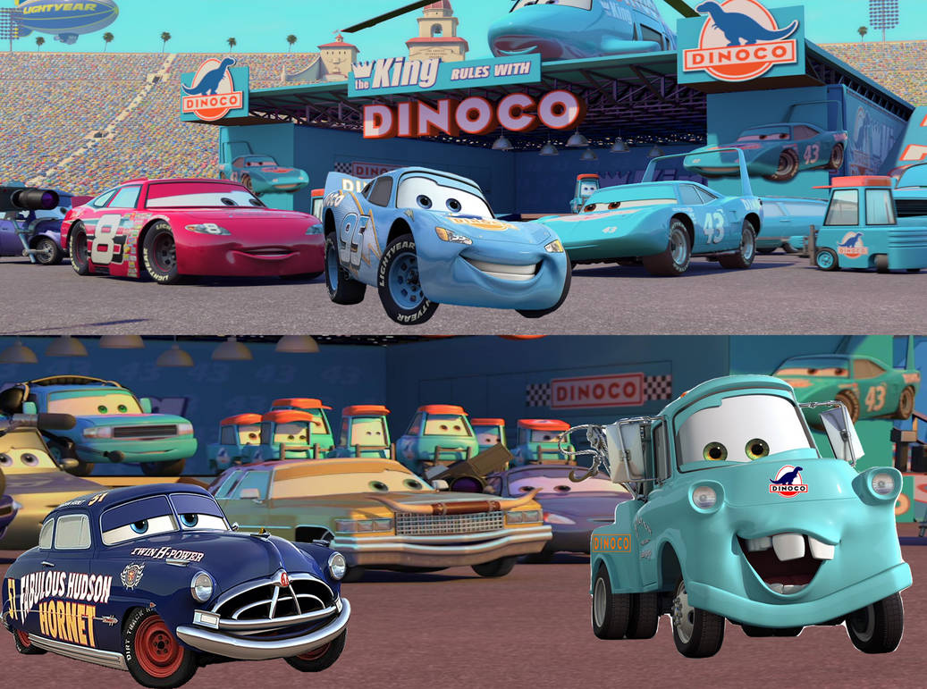 Dinoco Racing Flags Dinoco Lightning McQueen's first race by AwesomeGameDude10 on DeviantArt