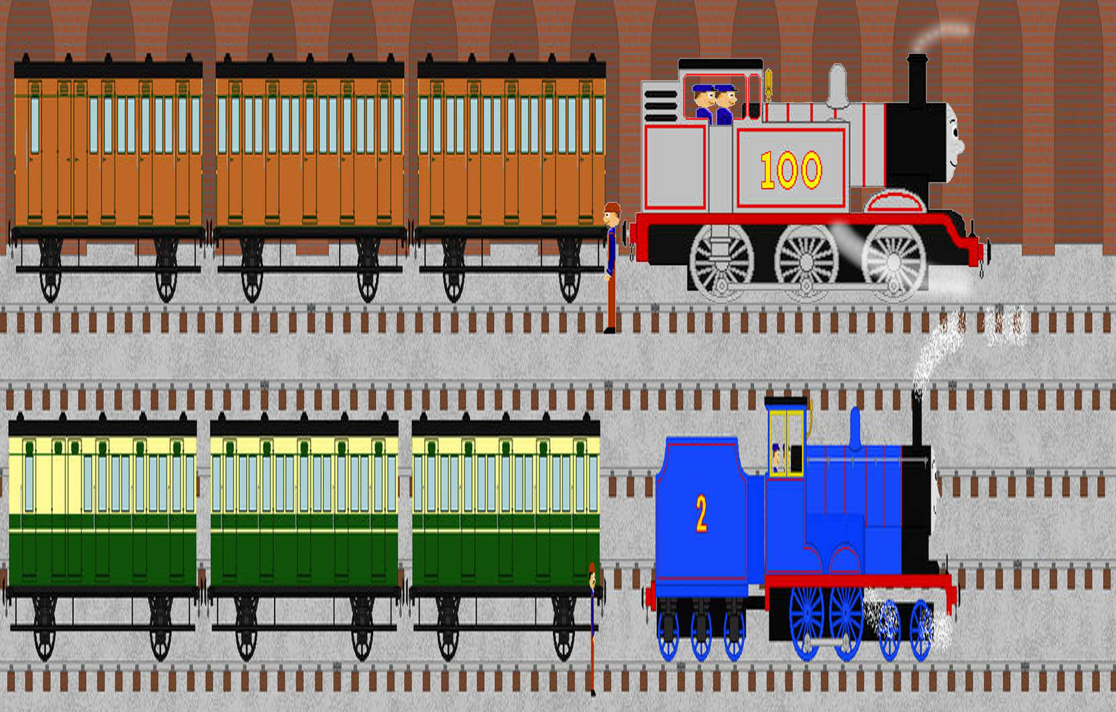 Edward and Timothy getting coaches by AwesomeGameDude10 on DeviantArt