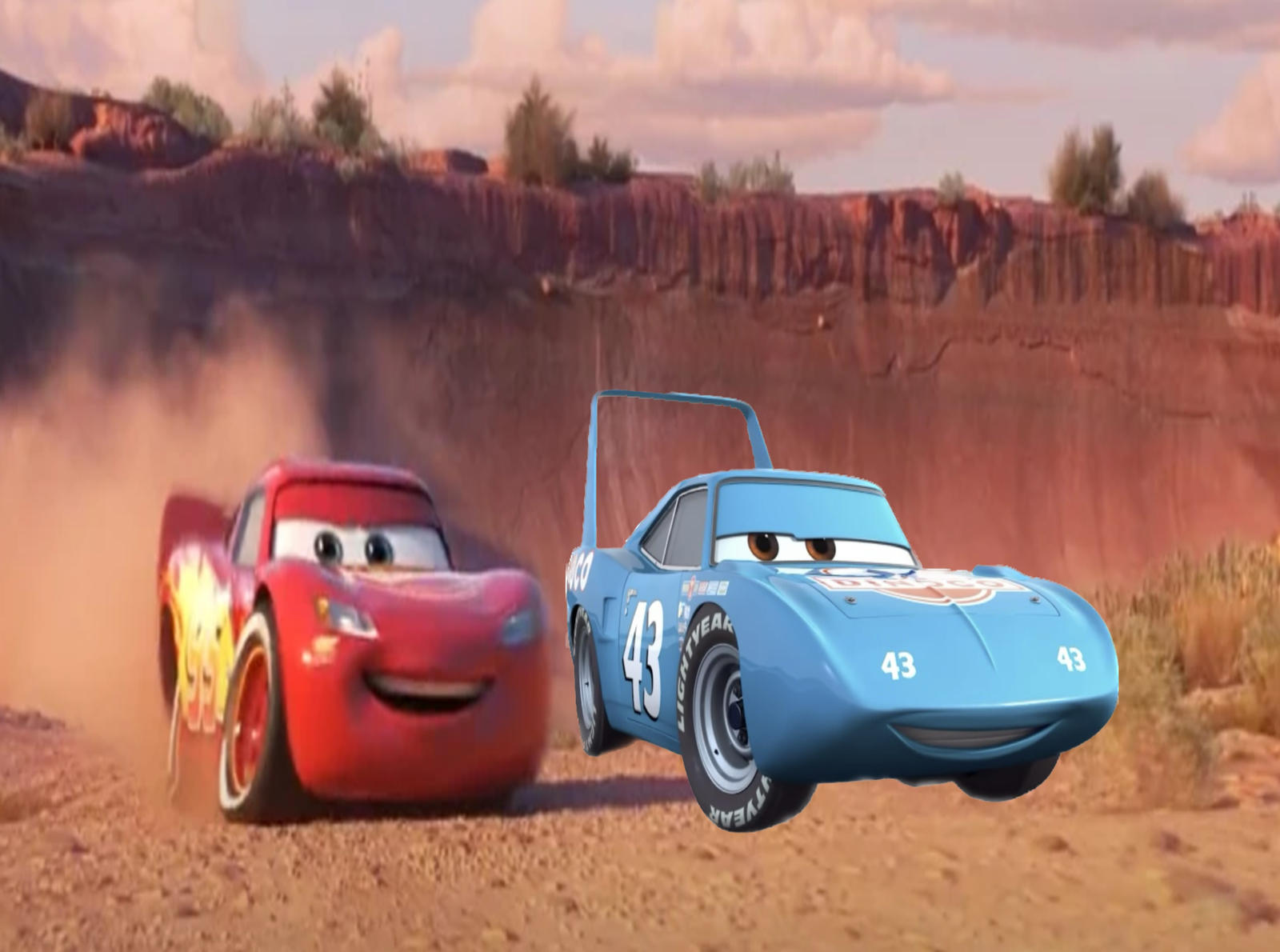 McQueen and The King racing on Willy's Butte by AwesomeGameDude10 on ...