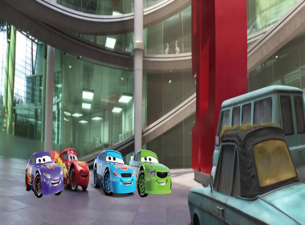 The gang at Rust-eze Racing Center by AwesomeGameDude10 on DeviantArt