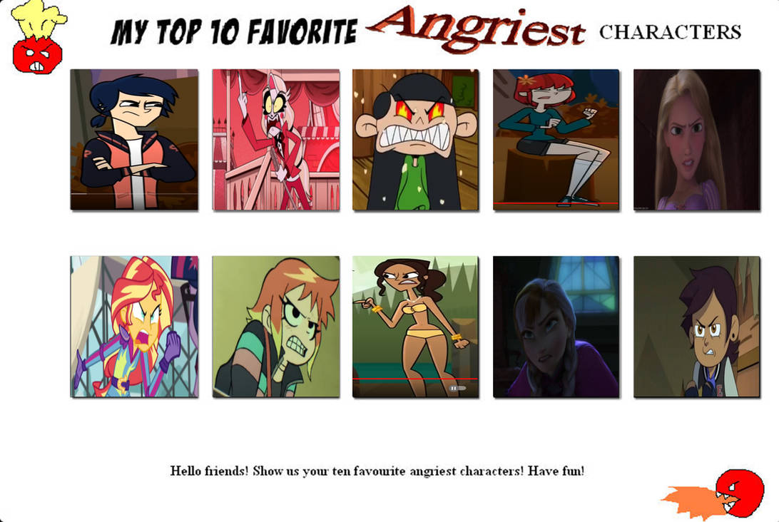 Indignant Characters Top 10 Angriest Characters Part 2 by Nicolefrancesca on DeviantArt