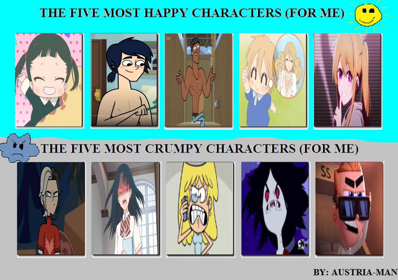 Cartoon Grumpy Deviantart The 5 Most Happy/Grumpy Characters by Nicolefrancesca on DeviantArt