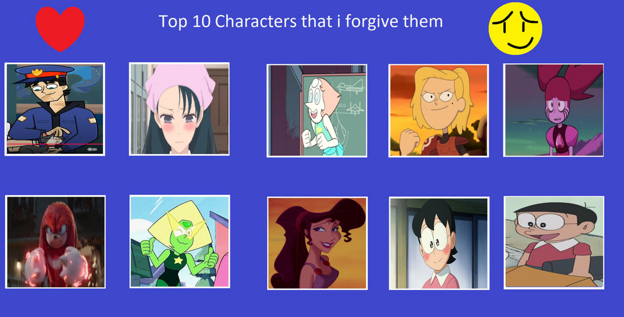 Top 10 Characters I Have Forgive Them (2) by Nicolefrancesca on DeviantArt