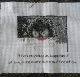 Gastly Cross Stitch WIP