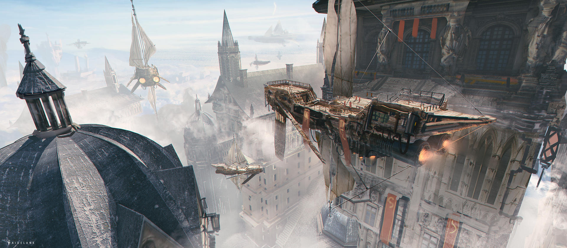 medieval city but in the sky by Aidelank on DeviantArt