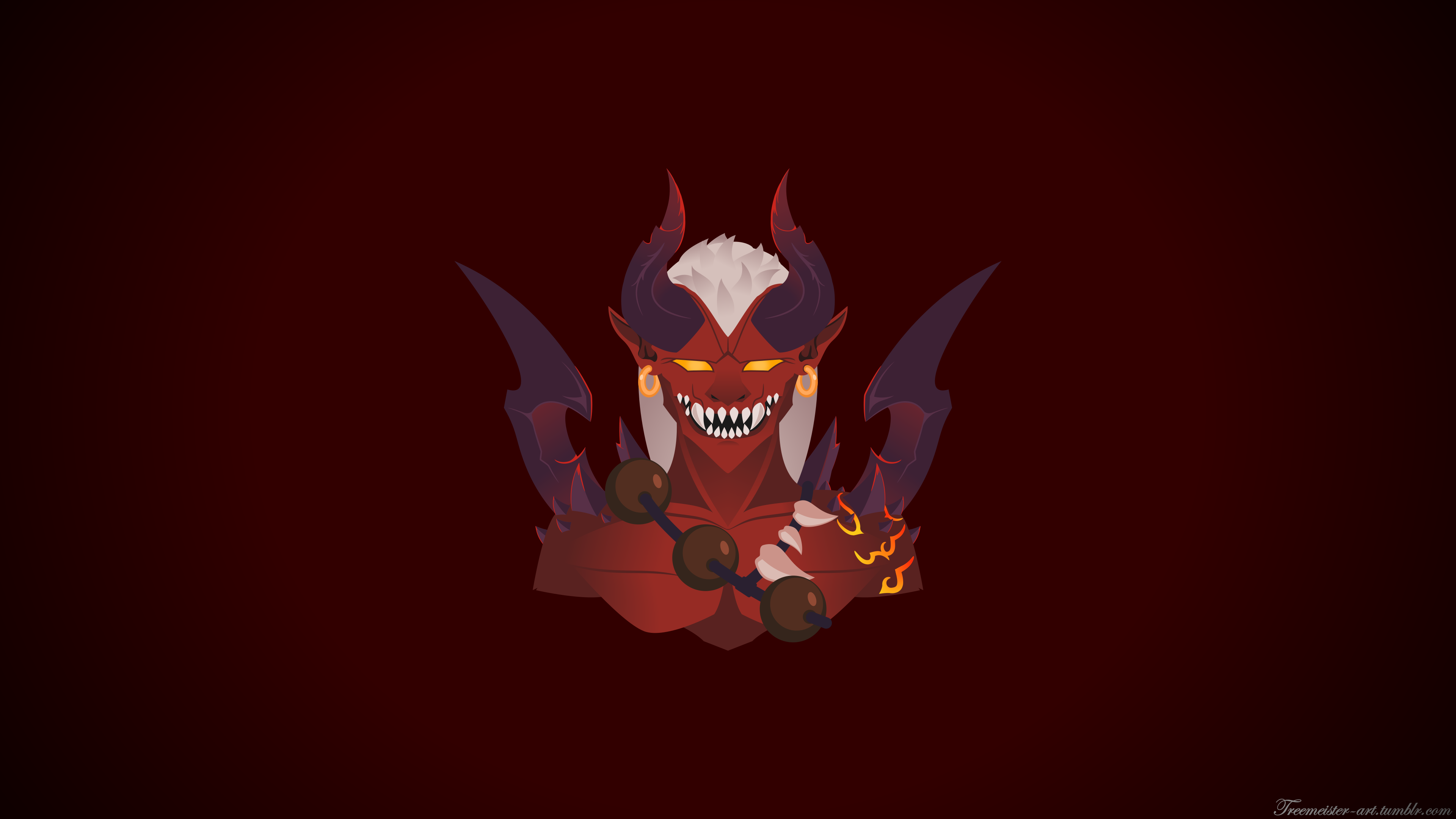 Soul Eater Jenos Red Vector Wallpaper (4K)