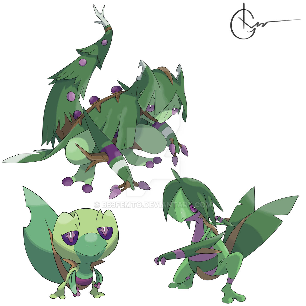 Treecko Variants TREECKO LINE - REBOOT by BB3Femto on DeviantArt