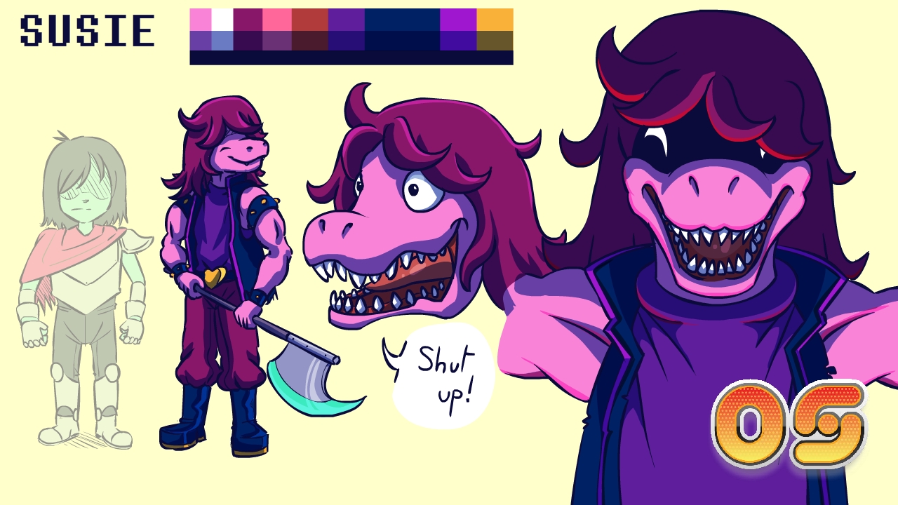 Susie Color Code Deltarune Design #2 : Susie by Obisam on DeviantArt