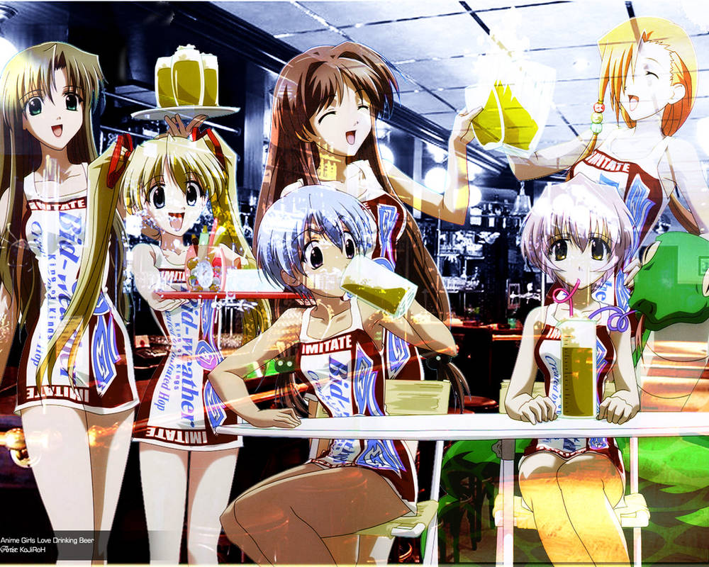 Anime Girls Drinking Beer by UrbanGraphik on DeviantArt