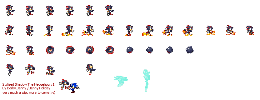 Stylized Shadow Sonic Battle Sprites by xXxD0rkyJ3nnyxXx on DeviantArt
