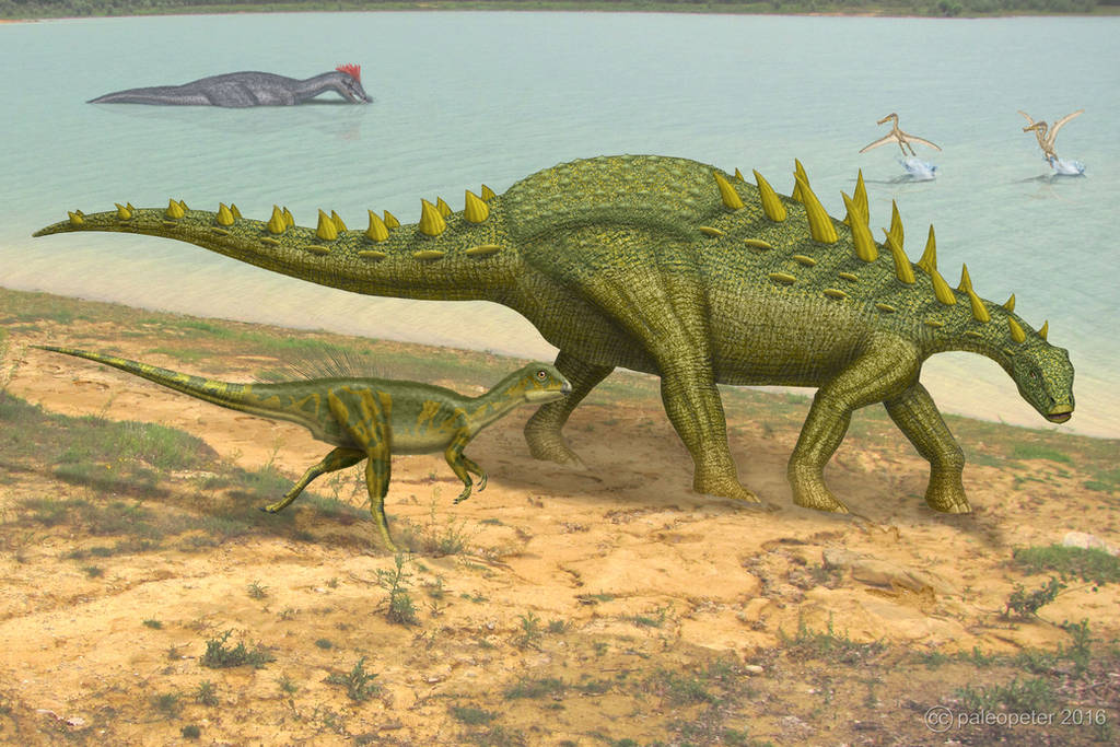 Polacanthus Hypsilophodon Baryonyx Istiodactylus by paleopeter