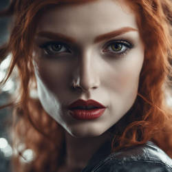 Deadly seductive redhead woman 