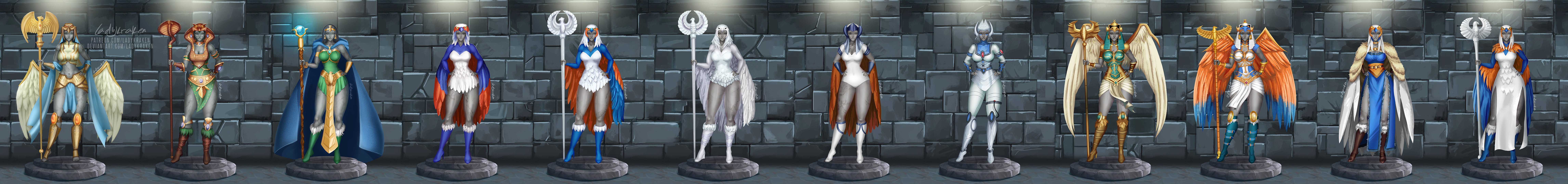 Statues Deviantart All 12 Statues complete by ladykraken by Deltara on DeviantArt