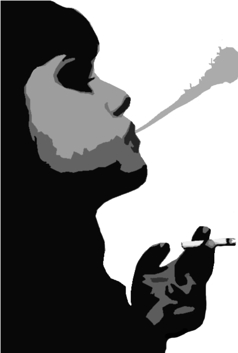 smoking girl stencil