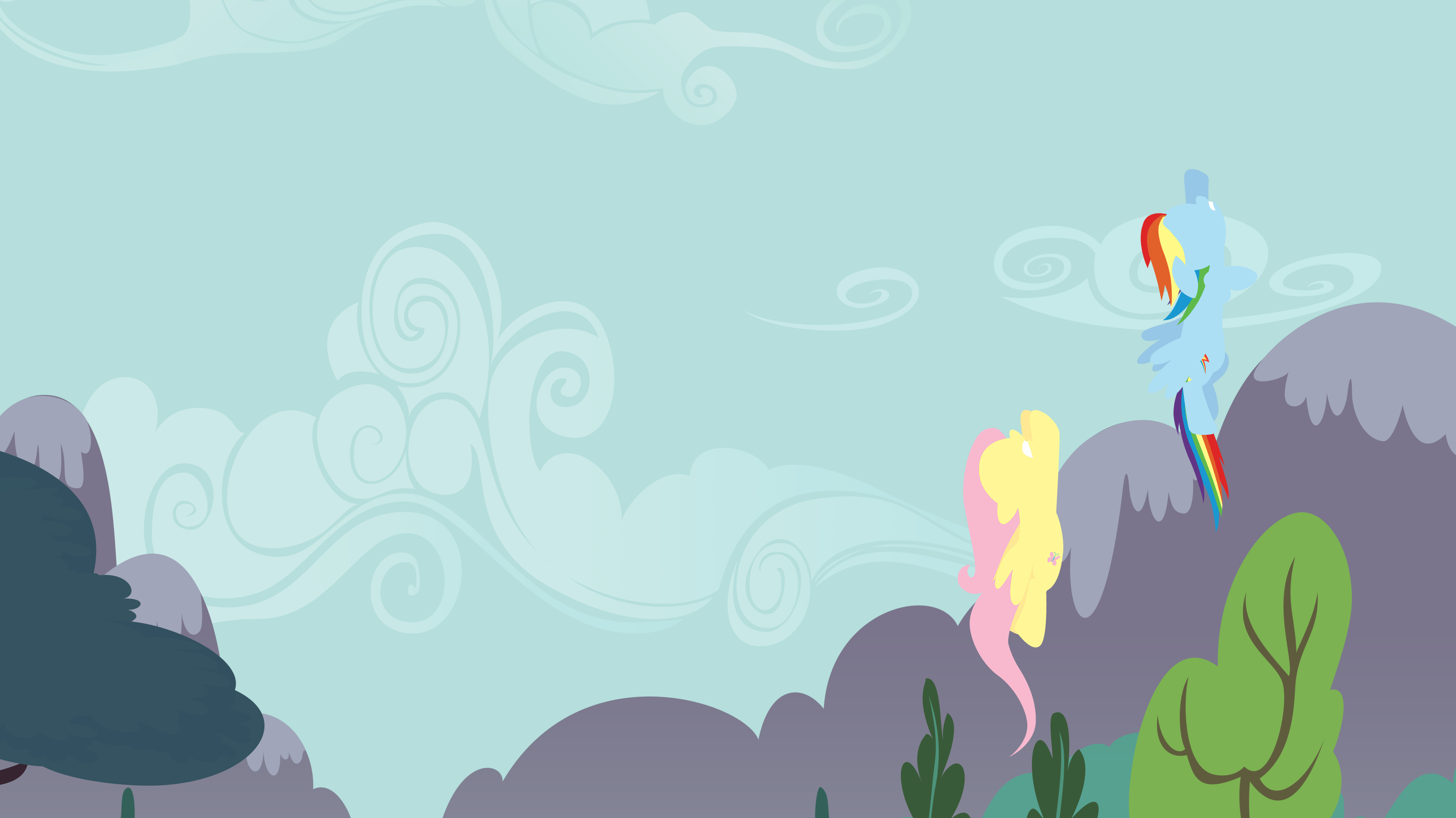 Ponies Flying Minimal Lock Screen