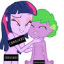 Twi and Spike hug