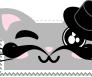 kawaii gentleman cat stamp