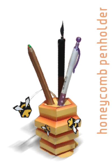 Honeycomb Papercraft Penholder Finished Photo