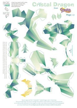 Crystal Dragon Statue Papercraft pattern01