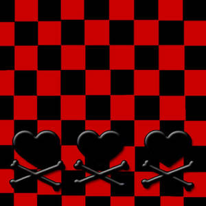black and red- checkered heart