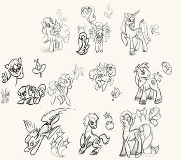 Random pony sketchdump~